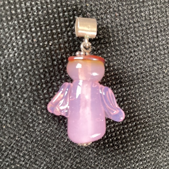 Pink Clear Glass💕Angel 💕Pendant - Picture 2 of 5